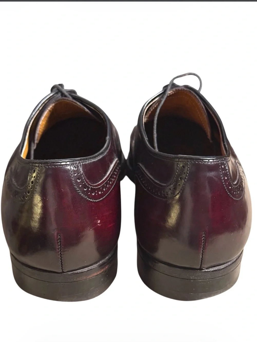 Johnson & Murphy Men's Burgundy Leather Wingtip Oxfords Dress shoes lace up USA